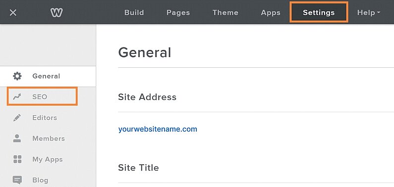 Registerkarte SEO öffnen