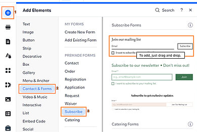 Add a form to your page