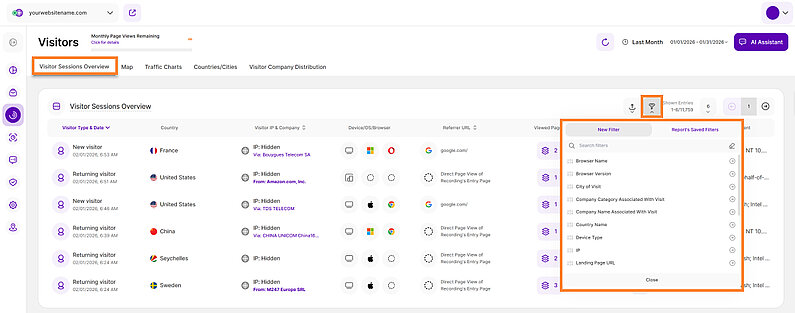 Optimize Your Visitors List with Filters